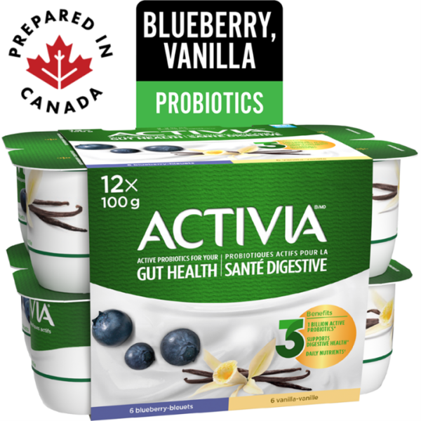 Activia Probiotic Yogurt, Blueberry/Vanilla