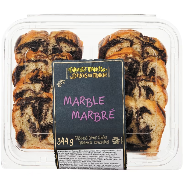 Farmer’s Market Sliced Loaf Cake, Marble