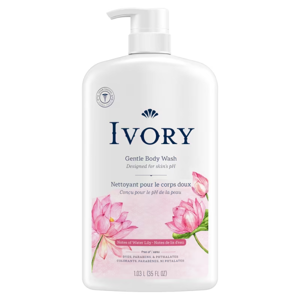 Ivory Body Wash, Mild and Gentle – Water Lily Scent 1035 ml