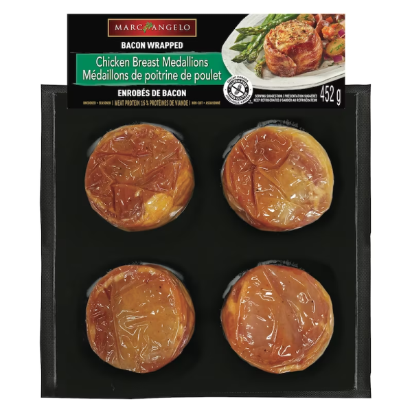 Marcangelo Chicken Breast Medallions Bacon Wrapped 452 g
