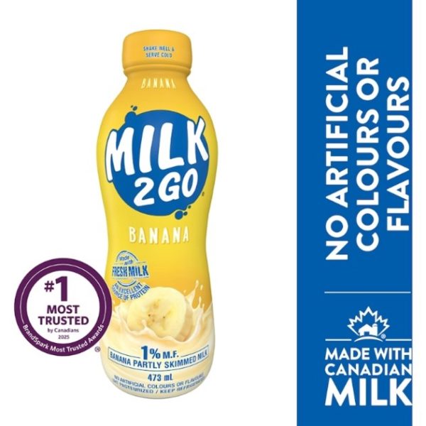 Milk 2 Go 1% Banana Partly Skimmed Milk