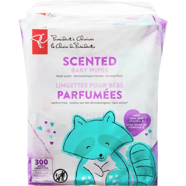 President’s Choice Fresh Scent Baby Wipes 300 Pack