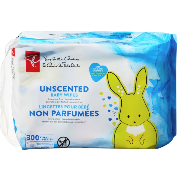 President’s Choice Unscented Baby Wipes 300 ea