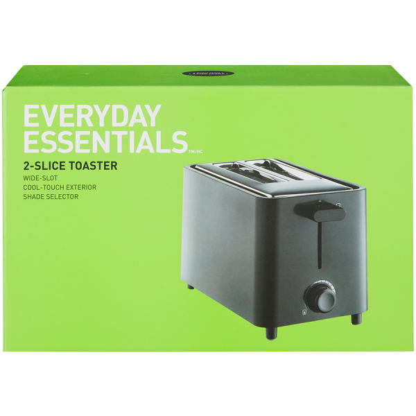 Everyday Essentials 2-Slice Toaster, Black